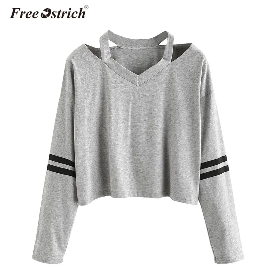 

Free Ostrich Sweatshirt Hoodies Women Fashion Long Sleeve Solid Jumper Women Clothing V Neck Female Sweatshirt Dropshipping