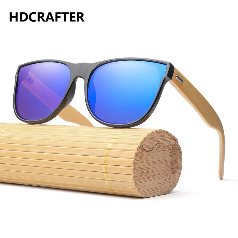 Hdcrafter レトロ特大のサングラスウッドサングラスメンズ竹メガネ太陽女性ブランドデザイン夏ゴーグル Uv400 Oculos サングラス Aliexpress