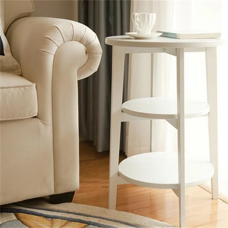 62.5*45.5CM Three Layer Solid Wood Bedside Table Sofa Side Coffee Table Modern Round Corner Table Living Room Small Table 62.5*45.5CM Three Layer Solid Wood Bedside Table Sofa Side Coffee Table Modern Round Corner Table Living Room Small Table