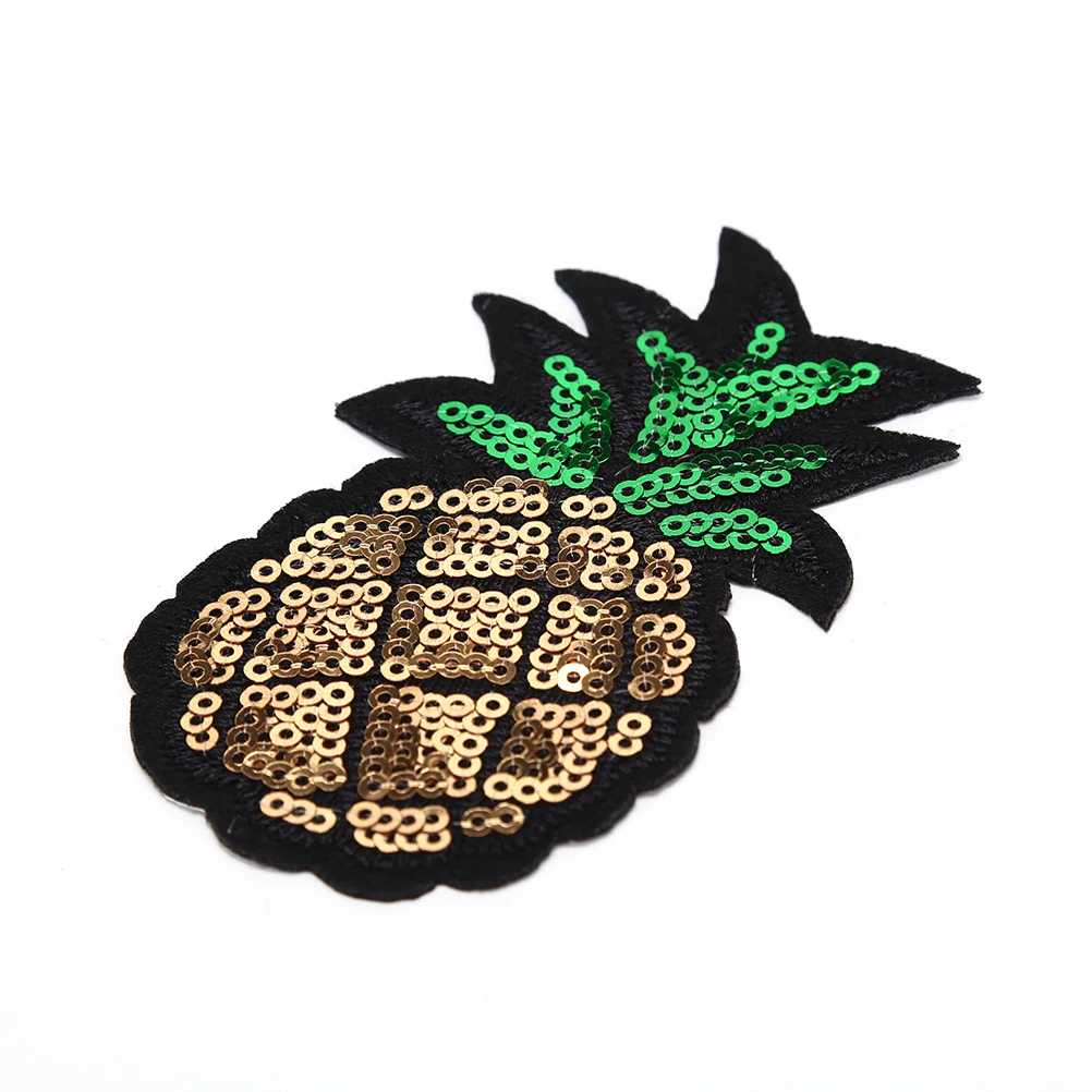 Pineapple Fruit Sequins Clothes Embroidered Iron on Patches for