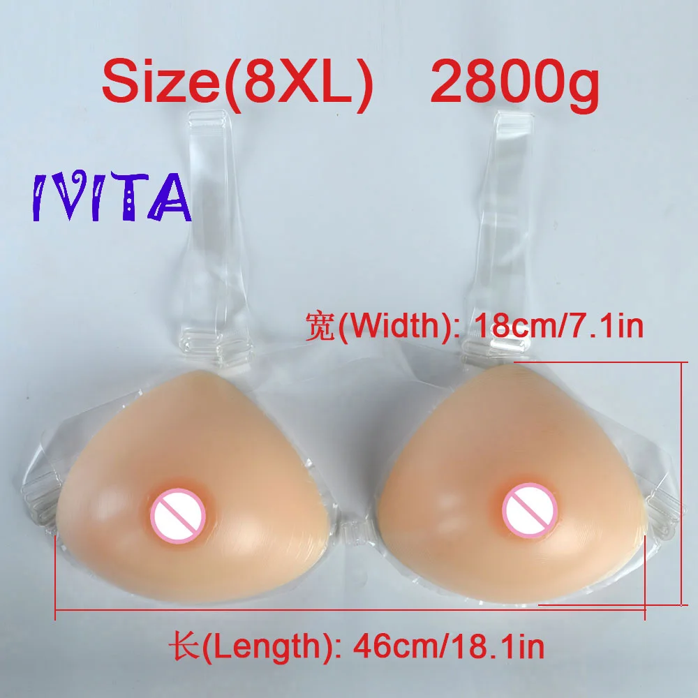2800g/Pair Color Beige B2550B Realistic Silicone Breast Forms With Shoulder Straps Crossdress Fake Boobs Drag Queen
