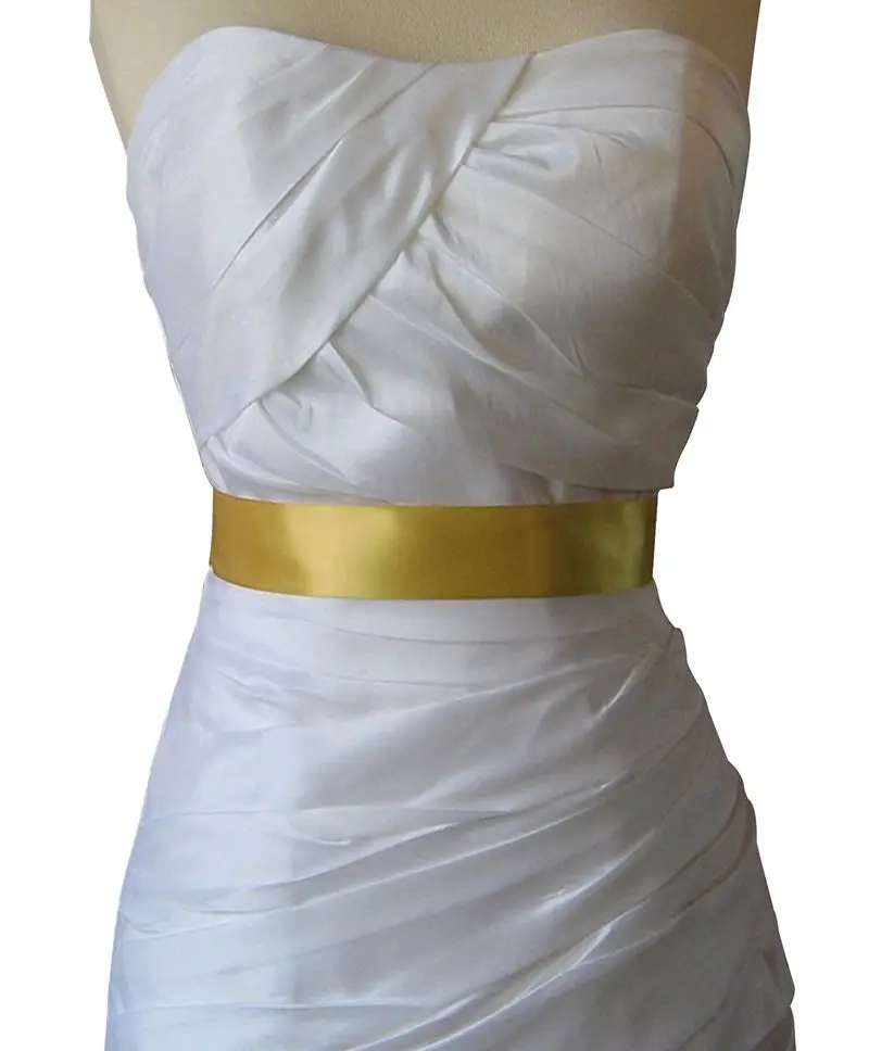 Простые однотонные шелковая лента створки elagant пояс для женского платья десять цветов доступны A723 - Цвет: gold