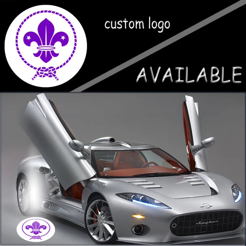 

Car Door Welcome Light 12V 2nd Gen Ghost Shadow Step Under Lamp Laser Projector Lights LED Logo For FLEUR DE LIS #2543