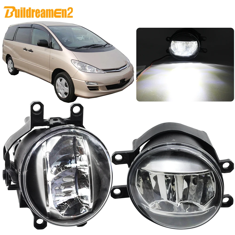 

Buildreamen2 For Toyota Estima 2000-2006 Car Front Fog Light Assembly 4000LM LED Daytime Running Light White 12V Accessories