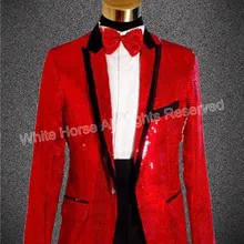 Красный пиджак мужчины блесток пиджак мужчины пиджак Slim Fit Мужская Блейзер Куртка мужская цветные костюмы красный пиджак