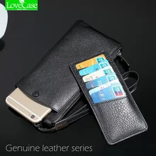 

100% Genuine leather phone bag Universal 1.0"~6" For Samsung S4 S5 S6 S7 S8 edge note5 J5 J7 C5 C7 A5 wallet purse phone cases