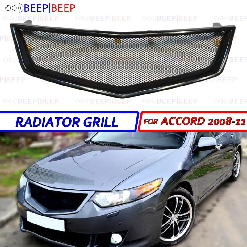 

Radiator grill case for Honda Accord 8 2008-2011 ABS plastic with mesh sports styles aerodynamic wing decor car styling