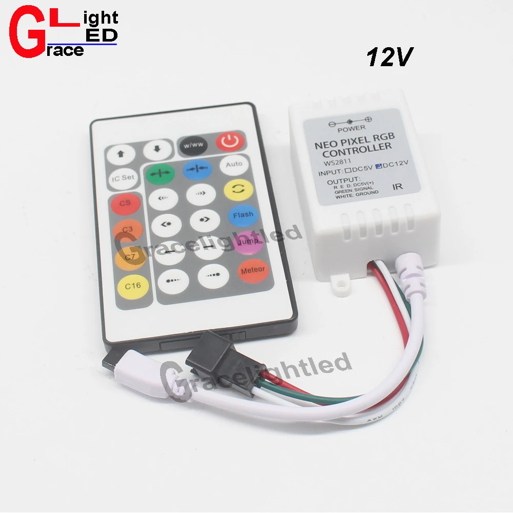 1PCS 12V 24 Key IR Remote Controller For IC WS2811 TM1903 LED Dream Strip Light 