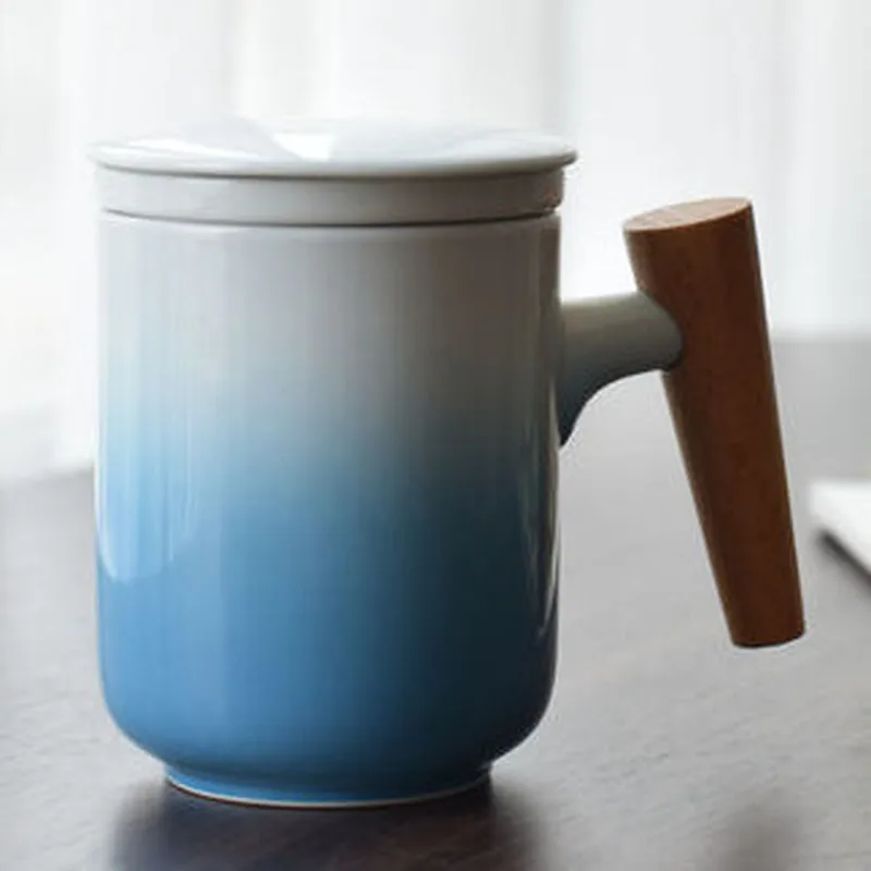 JIA-GUI Ло 300 мл чай керамические кружки деревянной ручкой Tazas де Керамика a Creativas Юбилей подарки для мужа I017