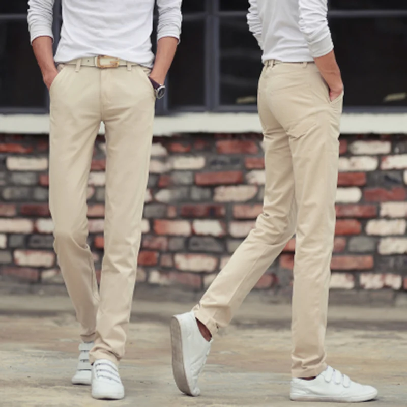 Male Summer Fashion Dress Pants men Korean Style Slim Casual Long Length Pantalon Homme Men Slim 3