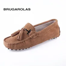 Brugarolas-2017 Высокое качество Натуральная кожа Лоферы Горячая распродажа! Женские повседневные модные женские туфли на плоской подошве Демисезонный Квартиры Плюс Размеры
