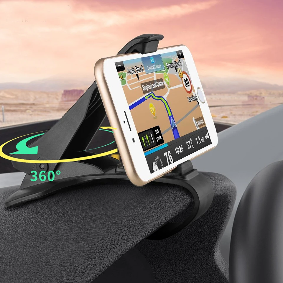 

abay Car Phone Holder Dashboard Mount Universal Cradle Cellphone Clip GPS Bracket Mobile Phone Holder Stand for Phone in Car