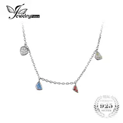 JewelryPalace Мода Многоцветный Висячие подвески цепи колье Цепочки и ожерелья одноцветное 925 пробы Серебряные ювелирные изделия для Для женщин