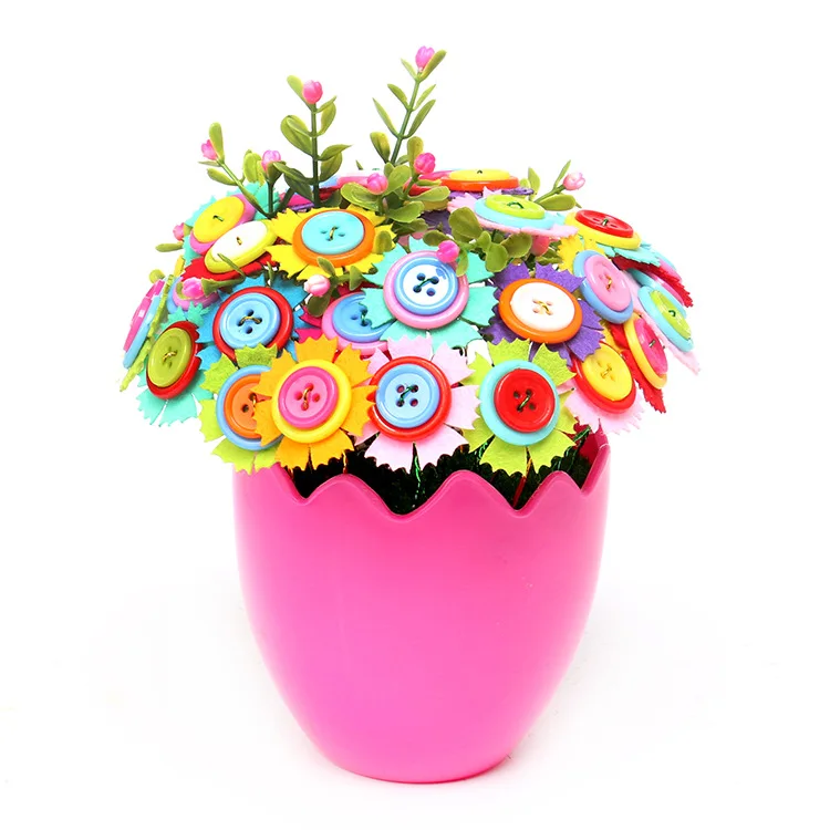 1 random delivery Button bouquet diy children's handmade materials bag button painting kindergarten educational toys 1 random delivery Button bouquet diy children's handmade materials bag button painting kindergarten educational toys