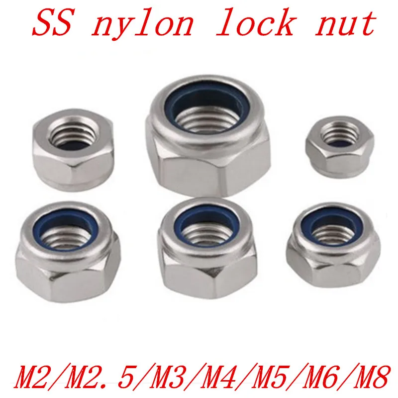50 шт. шестигранные гайки из нержавеющей стали M2 M2.5 M3 M4 M5 M6 M8|hex lock nut|nut nutnylon nut |