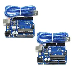 2 шт. UNO R3 ATmega328P ATMEGA16U2 макетная плата совместима с usb-кабелем для UNO R3 Arduino