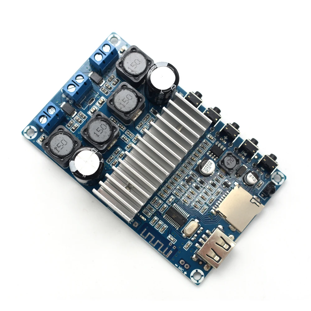 TPA3116D2 Bluetooth 4 2 Плата усилителя 50 Вт + FM радио USB декодирование WMA MP3 F5 001|Усилители