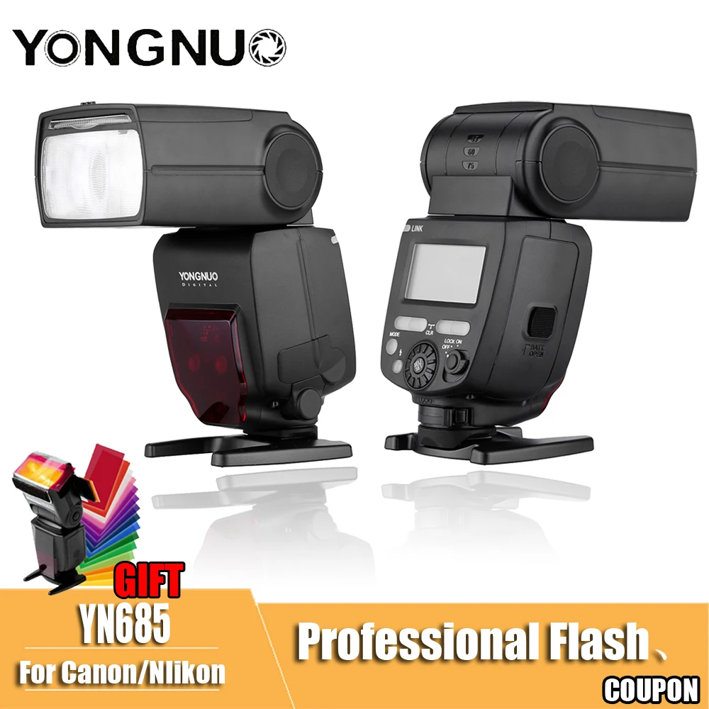 

YONGNUO YN685 Wireless 2.4G HSS TTL/iTTL Flash Speedlite for Canon Nikon D750 D810 D7200 D610 D7000 DSLR Camera Flash Speedlite