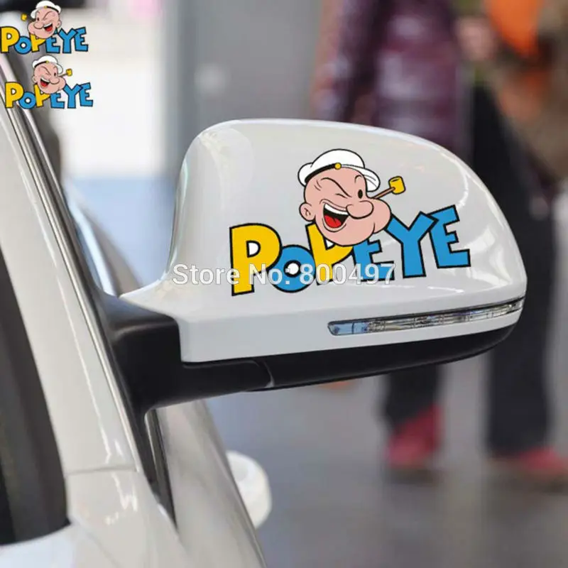 2 x новейший Стайлинг для автомобиля Забавный Popeye моряк наклейка для автомобиля наклейки для Toyota Honda Chevrolet Volkswagen Tesla BMW Lada Fiat