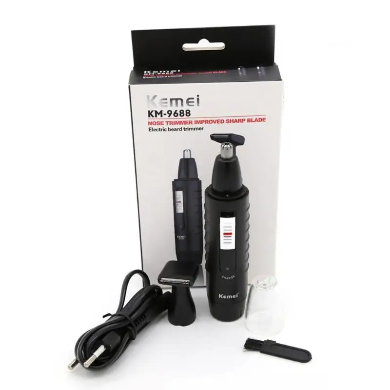 Kemei KM-9688 Электрический триммер волос носа Перезаряжаемые 2 в 1 Бритва для бороды