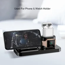 Горячее предложение 3 в 1 Беспроводное зарядное устройство для iPhone X S MAX XR 8 7 настольное зарядное устройство для Apple Watch 4 3 для Air Pods зарядная док-станция