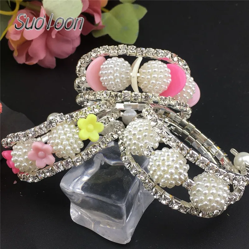 

2018 new styles of children's accessories Silver luxury crystal student Elastic Bracelet Multi layer personality child Bracelet