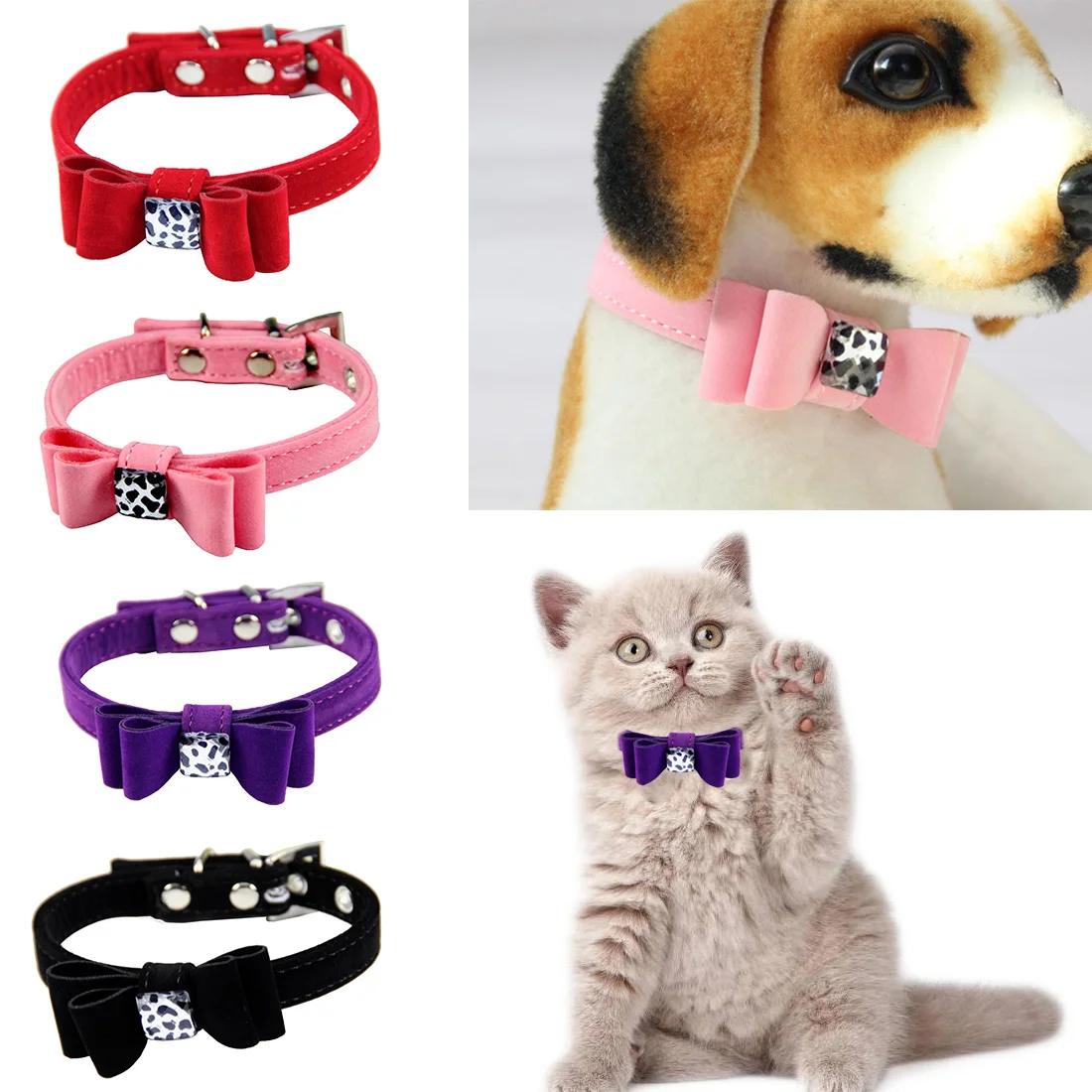 Small Medium Dog Collar Adjustable Pets Collars Acessorios Bowknot