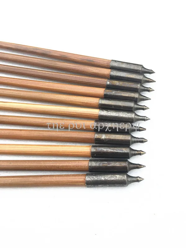 For Practice Targeting Hunting 32inch 6/12/24pcs Flu ArrowsTraditional Bamboo Arrow 4 Feathers Fletching