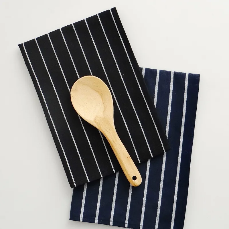 Многоразовая кухонная текстильная салфетка простой современный дизайн в полоску и клетку салфетка с узором для домашнего использования кухонное полотенце 40x60 NP0806 - Цвет: Blue Stripes