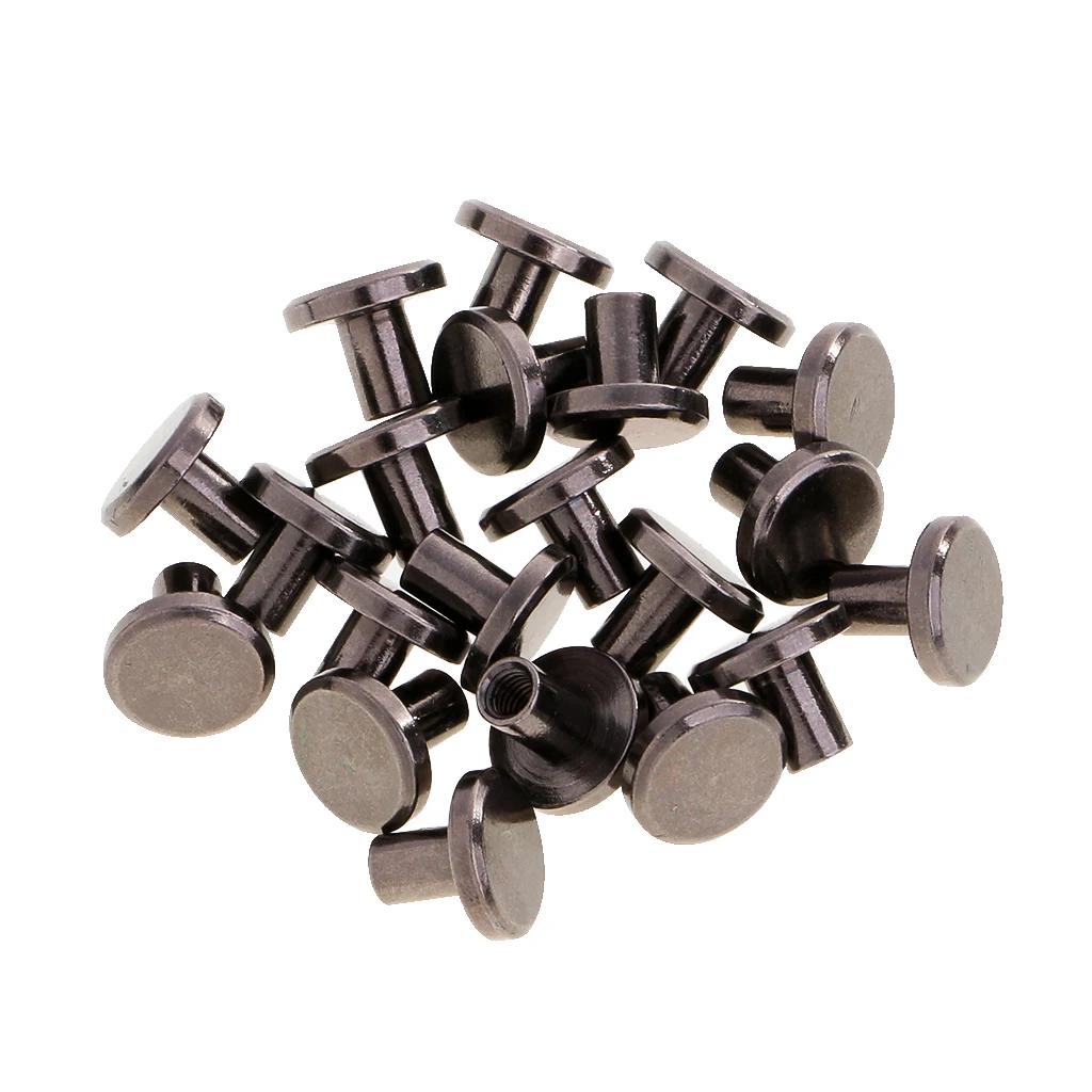 20 Sets Round Head Stud Screw Leather Craft Accessories Nail Rivet Button Decoration Grey Black