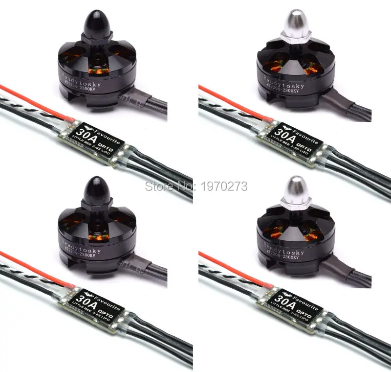

4pcs MT2204 2300kv / RS2205 cw ccw Motor + Favourite FVT LittleBee Little Bee 30A OPTO ESC 2-6S For Quad