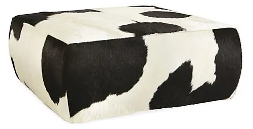 

Natural Hides Cow Fur Cowhide Ottoman 36"w 36"d 16"h