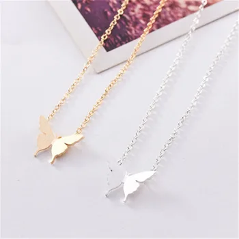 

10pcs/lot Stainless Steel Gold Color Necklace Vintage Lovely Butterfly Choker Necklaces For Women Bridesmaid Gift Jewelry