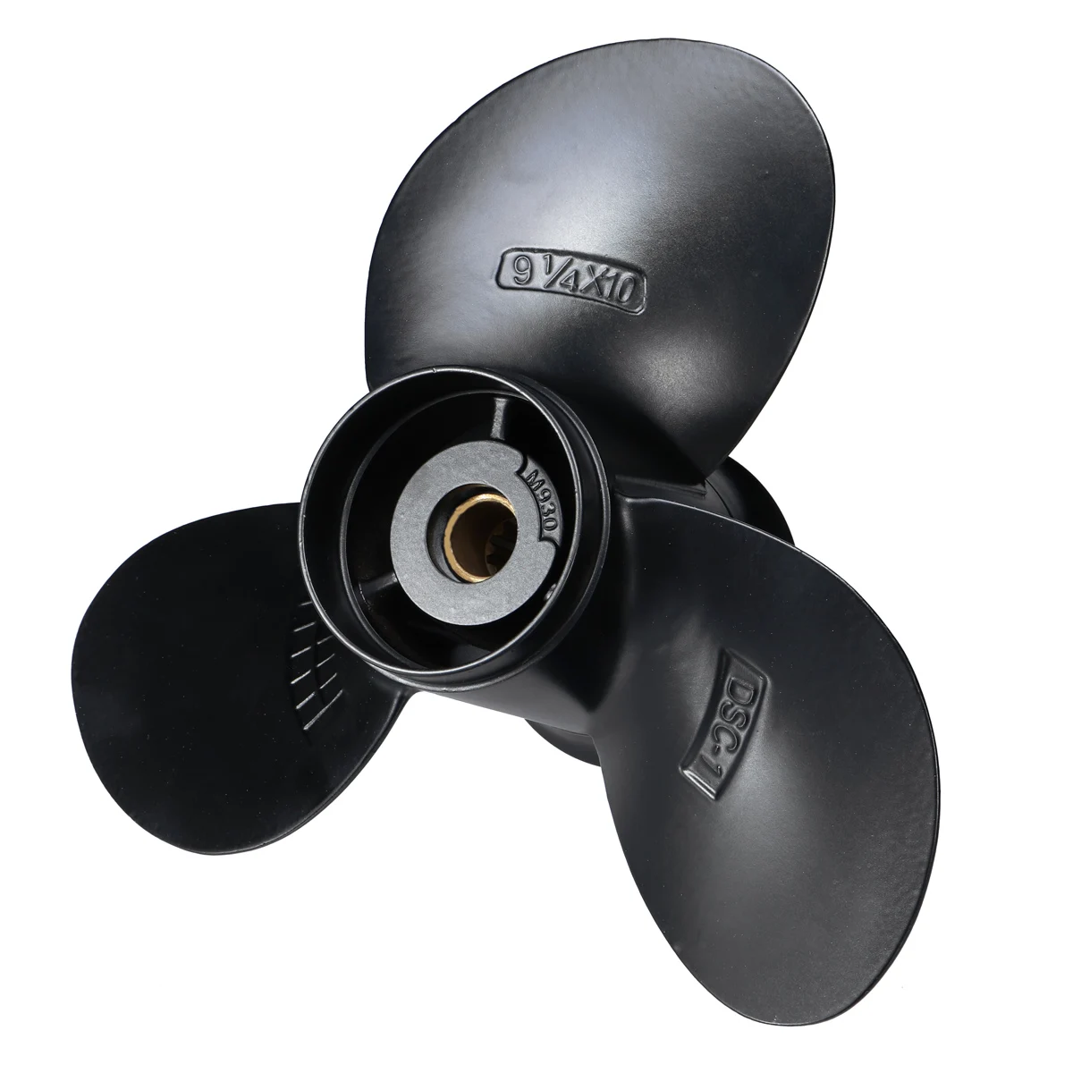 

58100-93733-019 Aluminum Alloy 9 1/4 x 10 Boat Outboard Propeller For Suzuki 8-20HP R Rotation Black 3 Blades 10 Spline Tooths