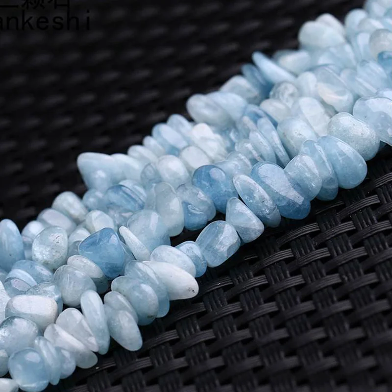 

3-5x6-8mm Blue Aquamarines Beads Natural Freeform Chips Beads For Jewelry Making 15'' Needlework DIY Beads Bracelets Trinket
