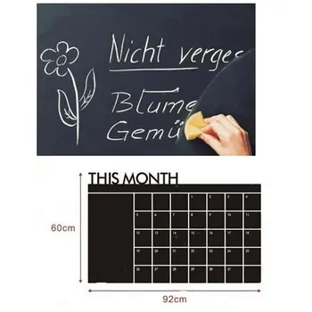 

92*60cm Month Calendar Chalkboard Blackboard Removable Planner Wall Stickers Black Board Office School Vinyl Decals Supplies