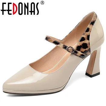 

FEDONAS 2019 Spring Summer New Vintage Pointed Toe Strange Style Women Pumps Buckle Mary Janes Elegant Party Prom Shoes Woman