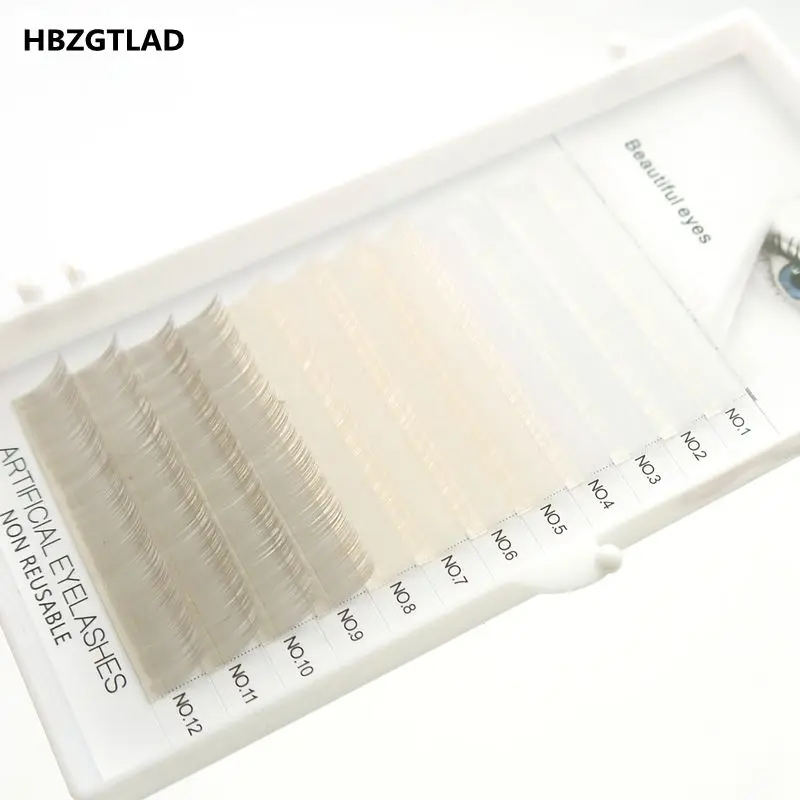 HBZGTLAD Новые Накладные Ресницы C/D curl 0,07/0,1 мм 8-15 мм белые+ бежевые+ серые ресницы индивидуальные цветные ресницы искусственные ресницы для наращивания