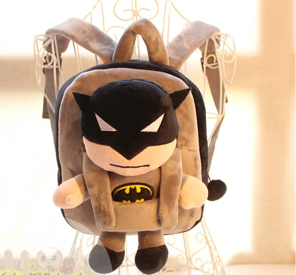 Gift for baby 1pc 25cm stereo Batman hero little plush doll cute cool children backpacks Satchel