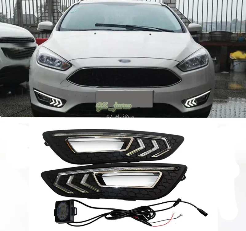 

for Ford Focus 4 2015 2016 dimming style Relay 12v LED Auto Car DRL daytime running lights Bumper Front Fog lamp