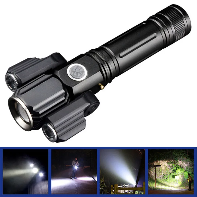 

Outdoor Torch LED Rotatable Night Light Flashlight USB Charging Flashlight Battery 18650 Riding Fishing Zaklamp #F#20NE15