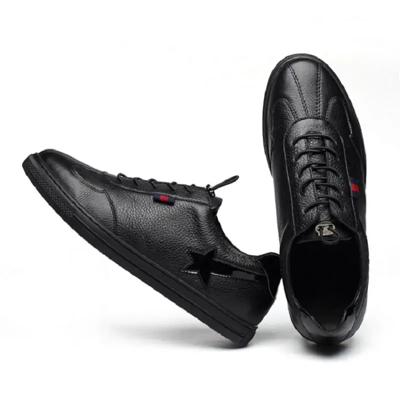 Qualidade De Krasovki Sapatos Tabuleiro Altura Crescente Moda Casuais Alta Homens Masculino Masculinos Tenis Preto Mycolen Dos Couro Yvnwqtx