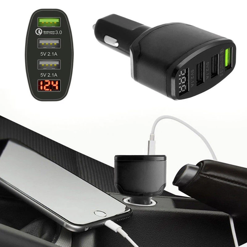Многократное расширение 3 порта USB Автомобильное зарядное устройство 4.2A быстрое