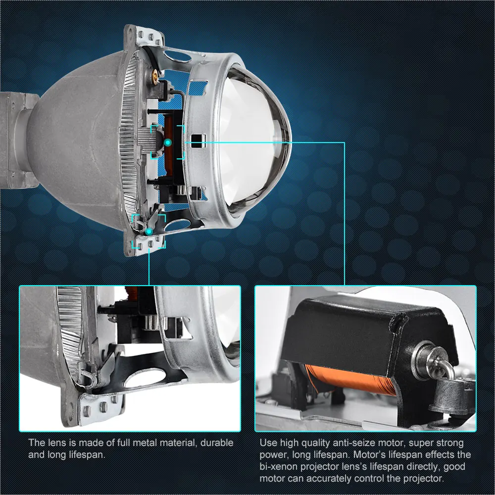 3,0 дюймов Q5 квадратный биксеноновый объектив проектор HID фара полностью Металлическая фара линзы использовать D1S D2S D2H D3S D4S лампы для автомобиля
