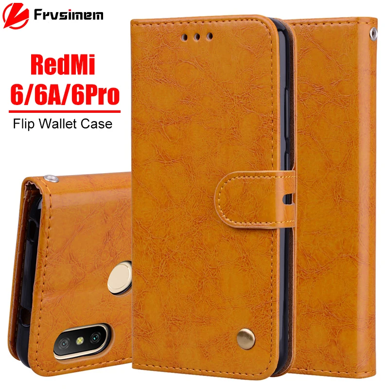 

Vintage Leather Wallet Case for XiaoMi RedMi 6 6A 6Pro Note 6 Pro Global Version RedMi Note6 6 Pro 6A Flip Cover Stand Case