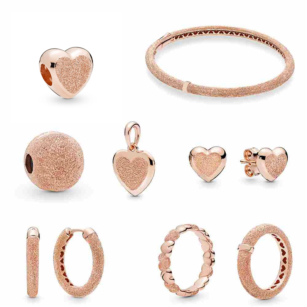 

Kristie 100% 925 Sterling Silver Spring Preview Rose Matte Brilliance Hearts Ring Earring Bangle Clip Charm Launched in Successi