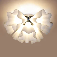 Modern brief romantic DIY five piont star ceiling light Japanese home deco living room glass cover rustic flower ceiling lamp