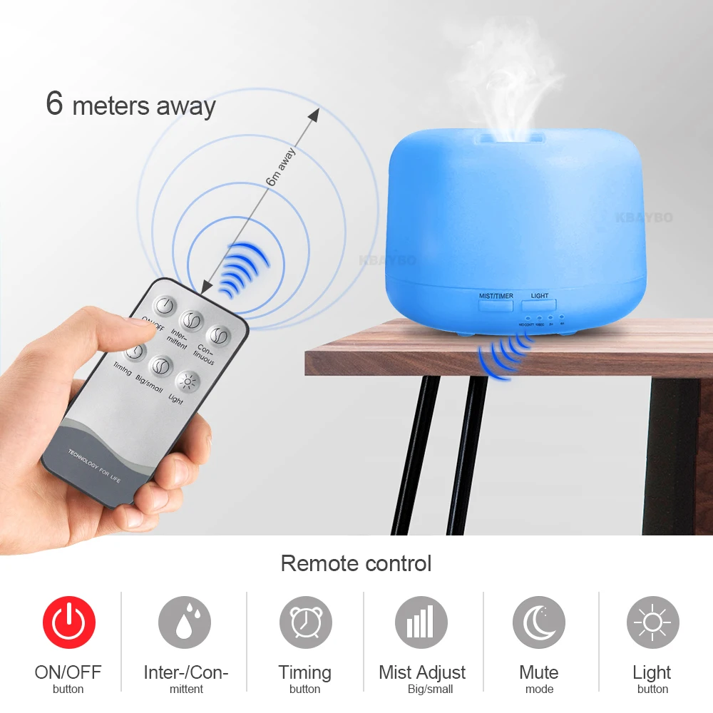 

Remote Control 300ML Ultrasonic Air Aroma Humidifier With 7 Color Lights Electric therapy Essential Oil Diffuser