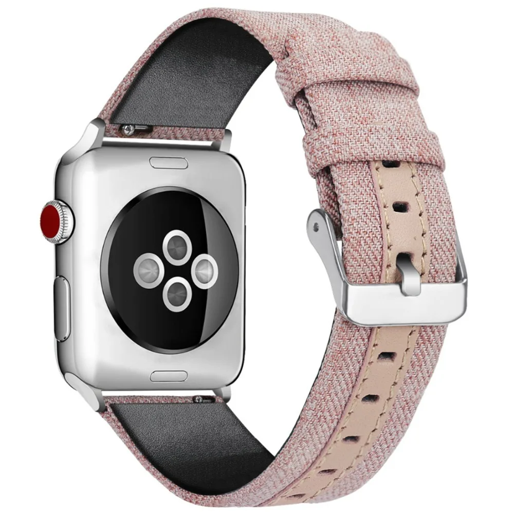 Кожаный ремешок для Apple watch band 44 мм 42 мм 40 мм 38 мм correa aplle Iwatch band 3 2 холст браслет на запястье ремень аксессуары для часов