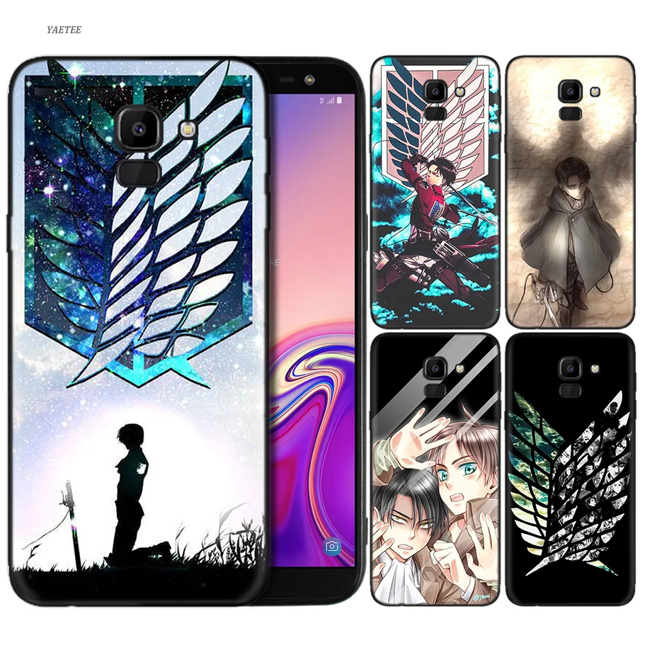 

Case for Samsung Galaxy A50 A30 A10 A9 A8 A7 A6 Plus 2018 Cover Samsung J6 J8 J4 Plus 2018 Attack On Titan Levi Print Back Shell